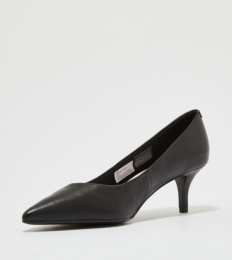 Solid Mid Heeled Pumps