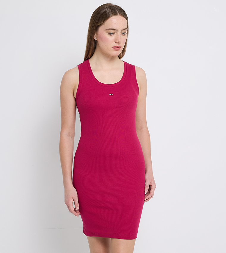 Ribbed Sleeveless Tank Dress