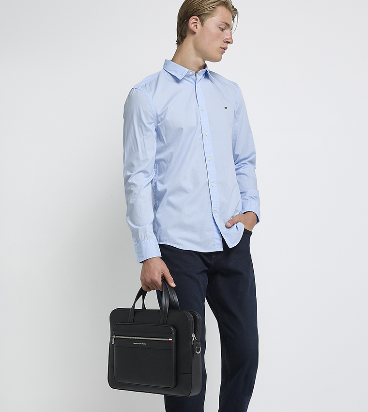 Textured Zippered Laptop Bag