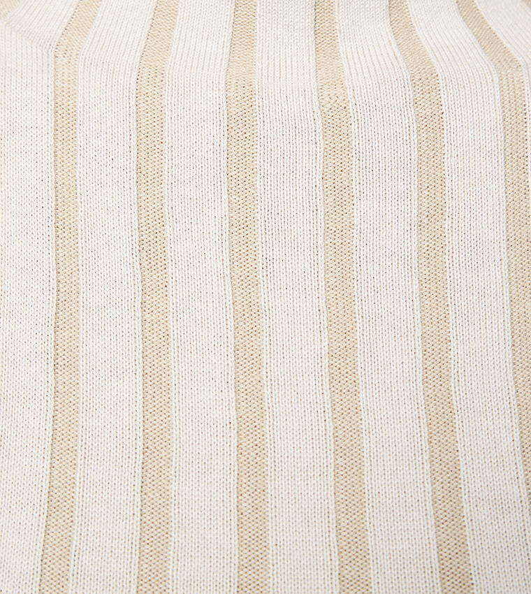 Striped High Neck Sweater