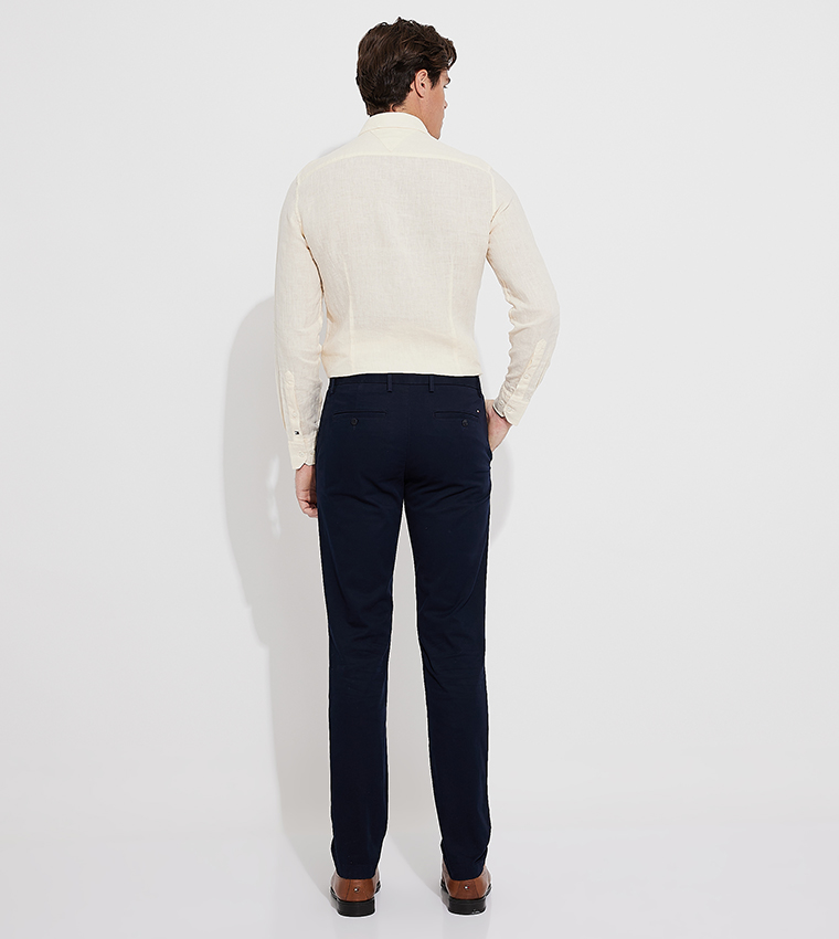 BLEECKER 1985 Solid Button Closure Chinos