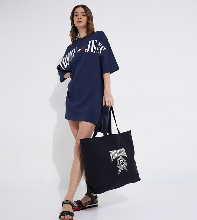 Logo Printed Canvas Tote Bag