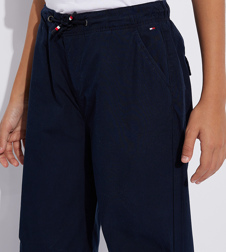 Drawstring Waist Wide Leg Pants