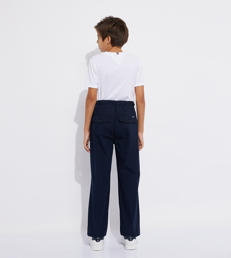 Drawstring Waist Wide Leg Pants
