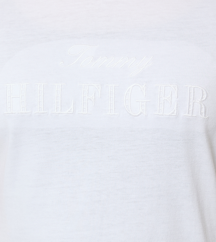 Logo Embroidered Short Sleeves Mini Dress