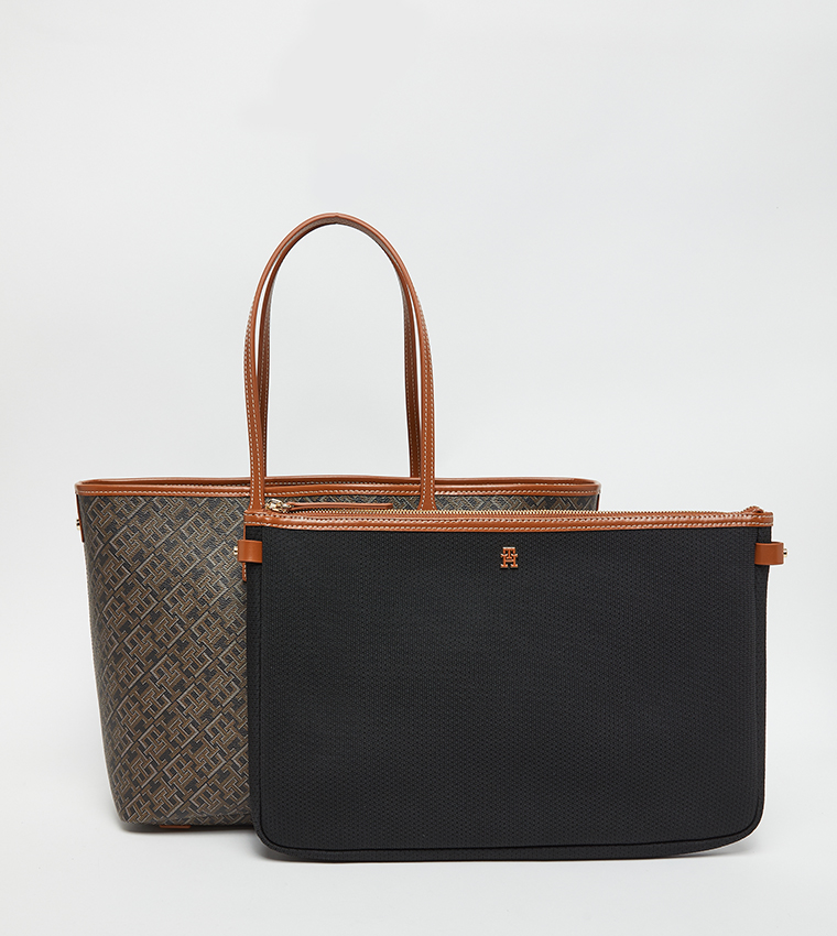 Monogram Patterned Tote Bag Set