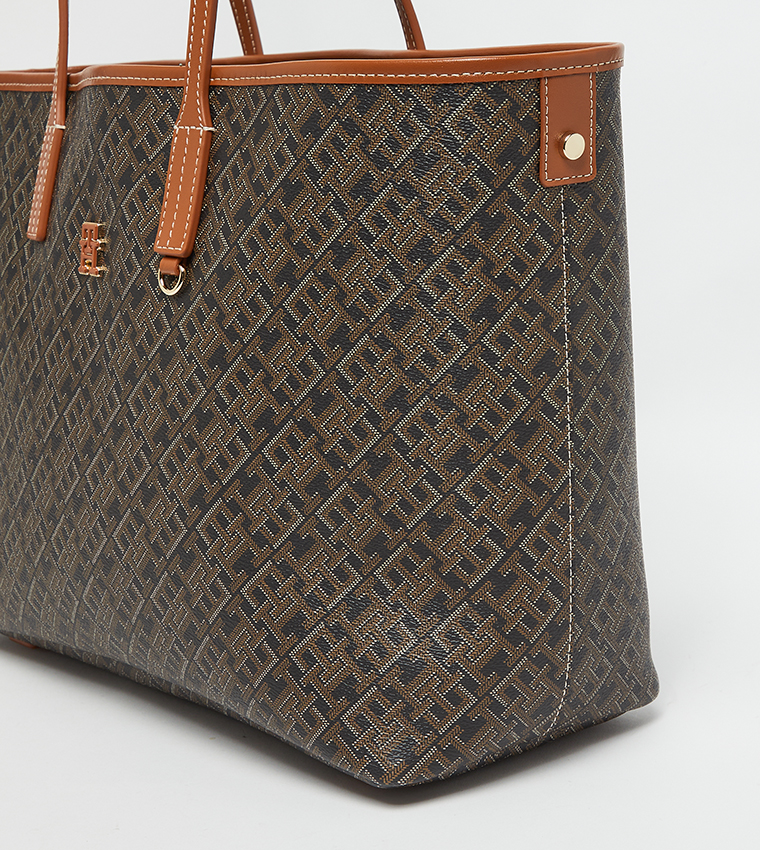 Monogram Patterned Tote Bag Set