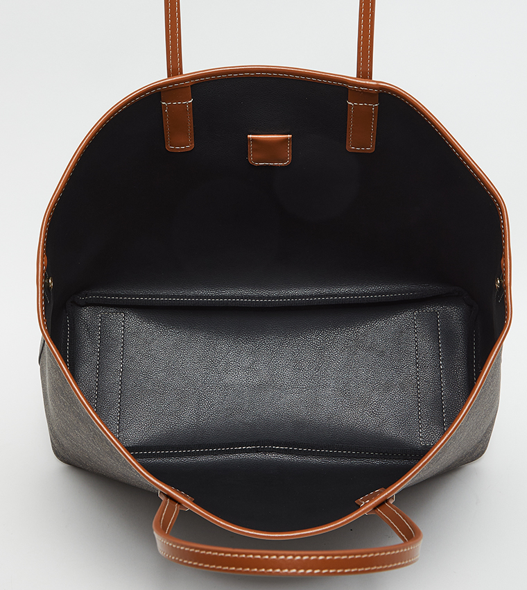 Monogram Patterned Tote Bag Set