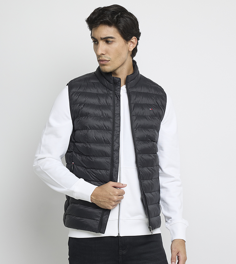 Zippered High Neck Packable Gilet
