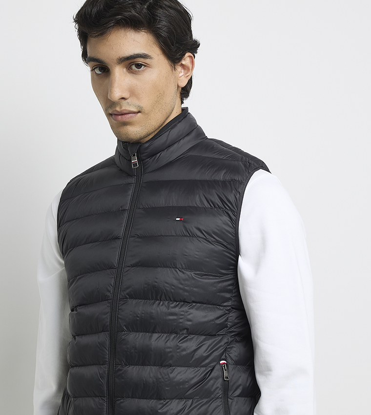 Zippered High Neck Packable Gilet