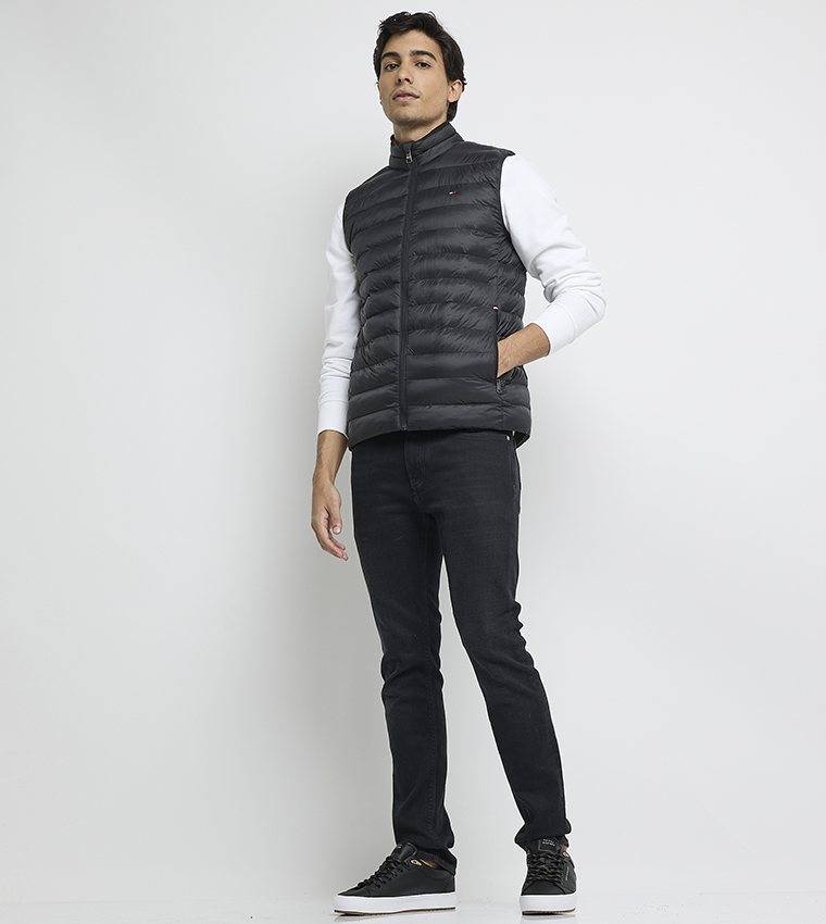 Zippered High Neck Packable Gilet