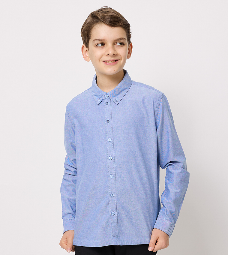 Solid Long Sleeves Oxford Shirt