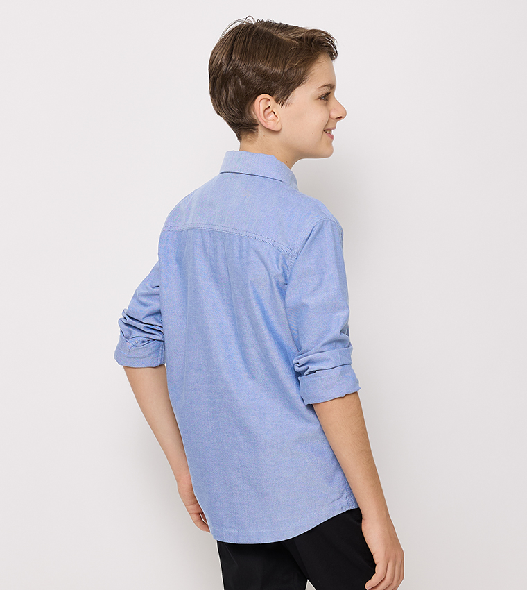 Solid Long Sleeves Oxford Shirt