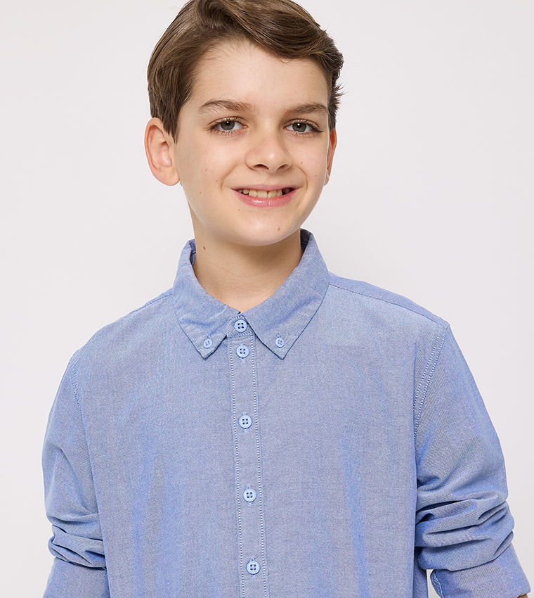 Solid Long Sleeves Oxford Shirt