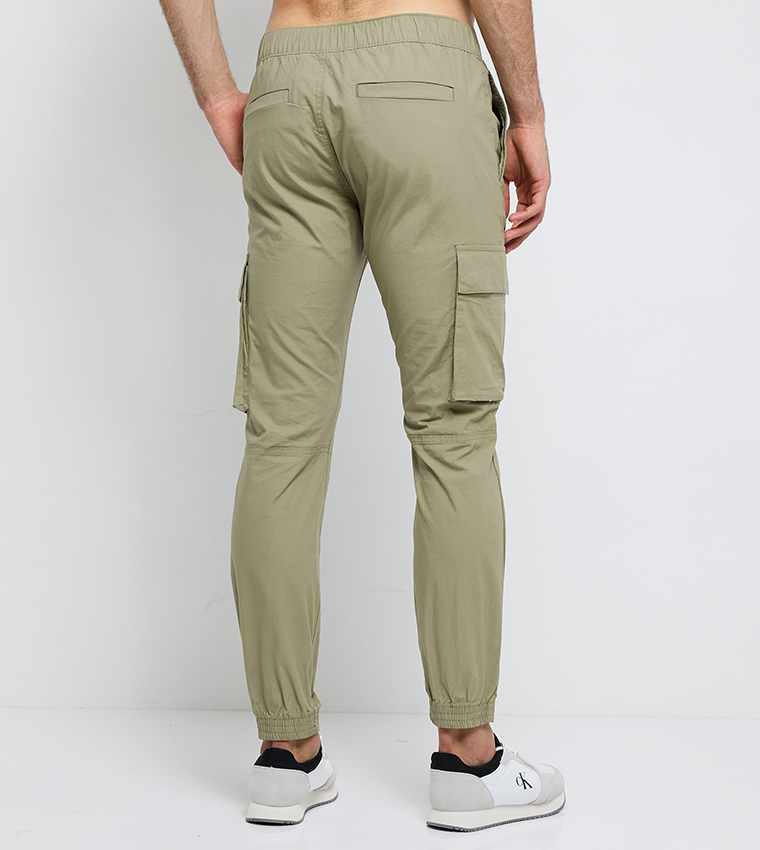 Logo Label Skinny Fit Cargo Pants