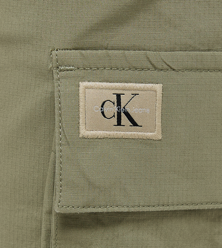 Logo Label Skinny Fit Cargo Pants