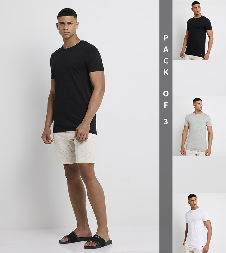 تيشيرت منزلي بقبة مستديرة - ٣ قطع