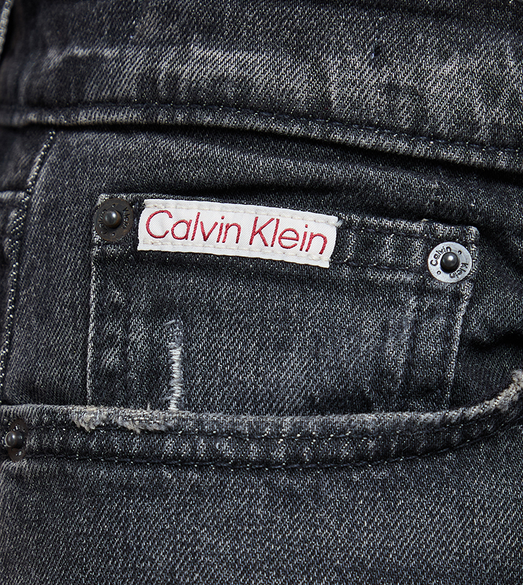Washed Mid Rise Straight Fit Jeans
