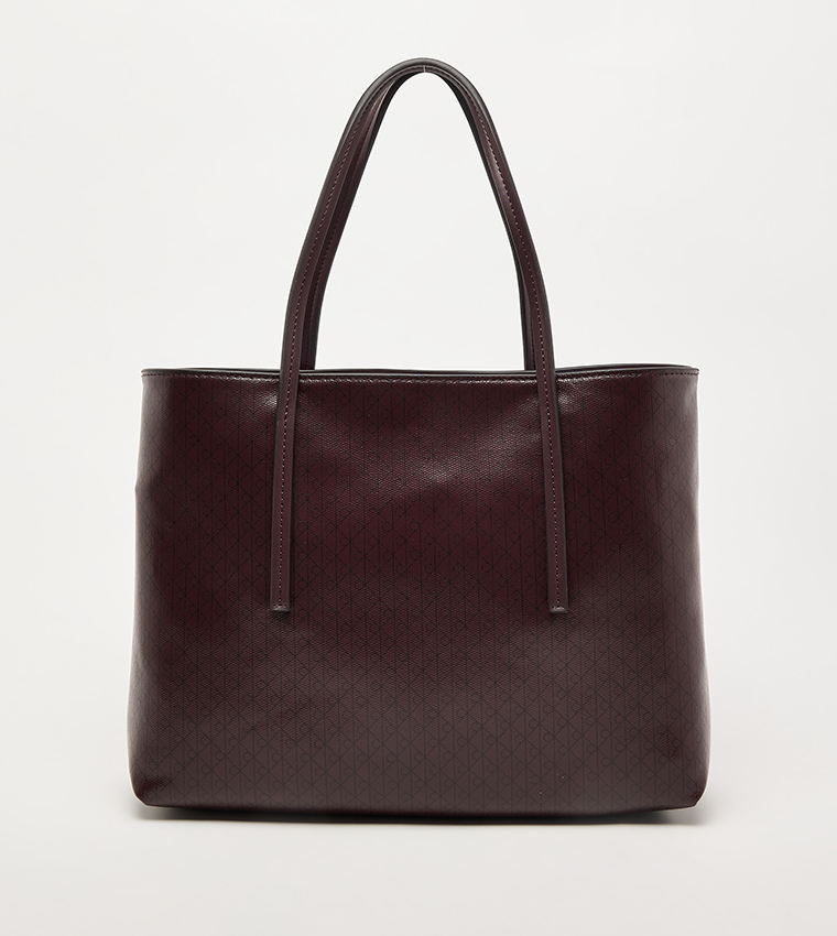 Monogram Patterned Tote Bag with Pouch