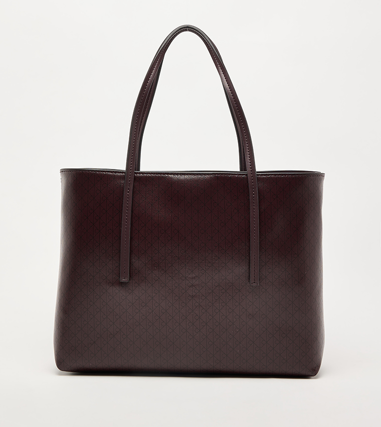 Monogram Patterned Tote Bag with Pouch