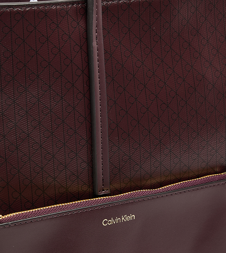 Monogram Patterned Tote Bag with Pouch