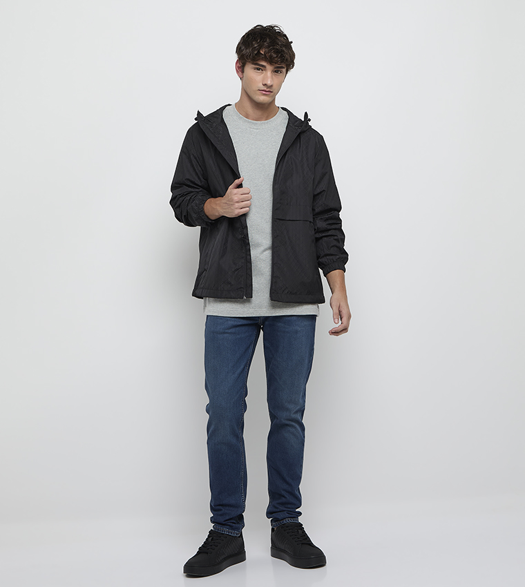 Logo Detail Nylon Hooded Jacket