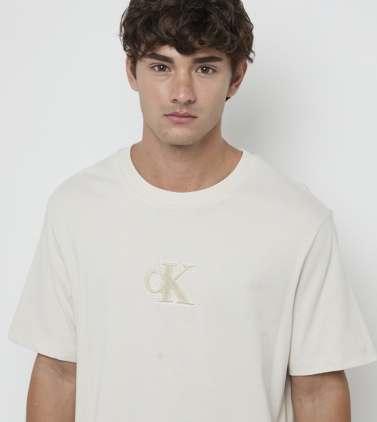 Logo Embroidered Crew Neck T-Shirt