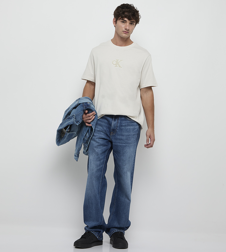 Logo Embroidered Crew Neck T-Shirt
