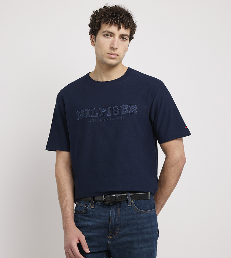 Logo Embroidered Crew Neck T-Shirt