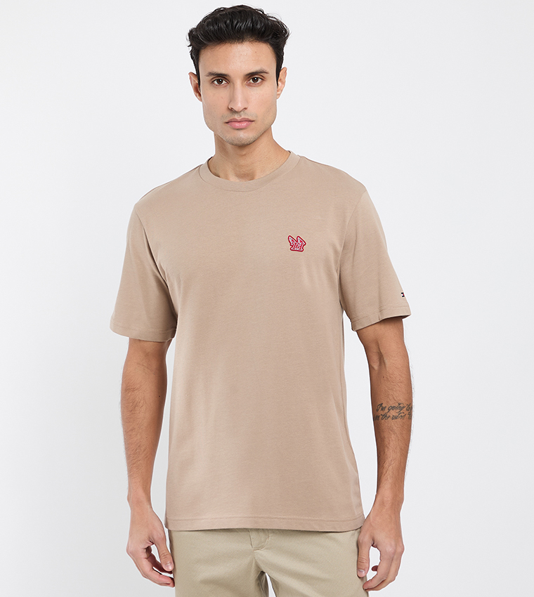 Logo Badge Short Sleeves Casual T-Shirt