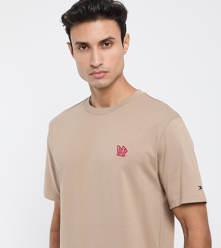 Logo Badge Short Sleeves Casual T-Shirt