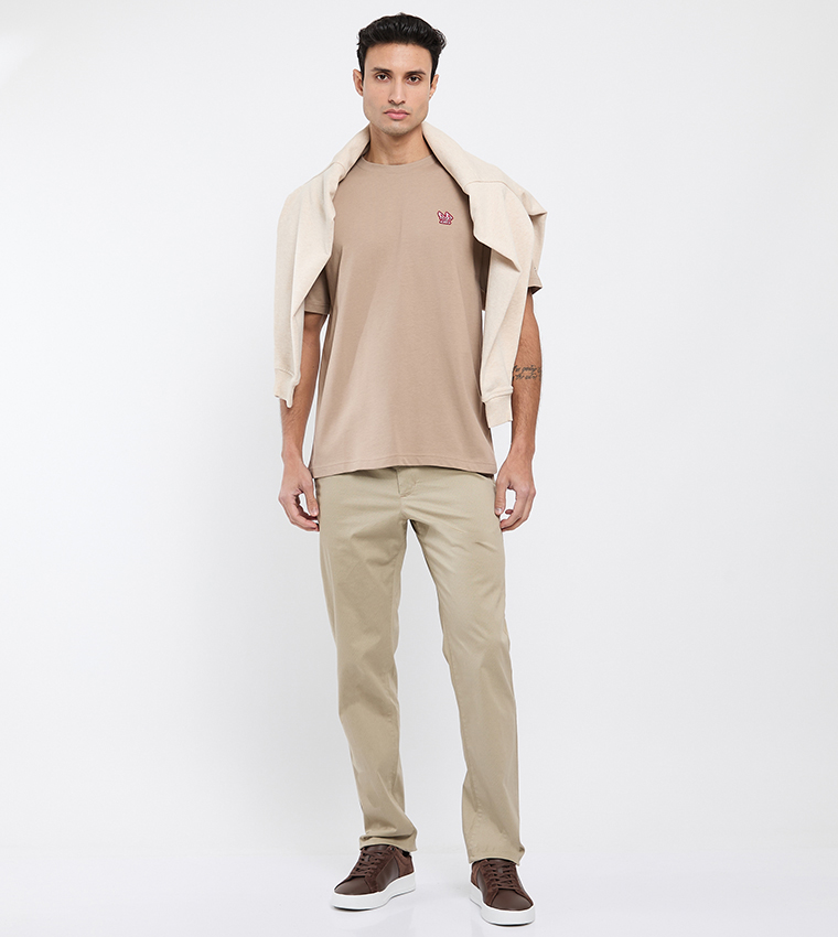Logo Badge Short Sleeves Casual T-Shirt