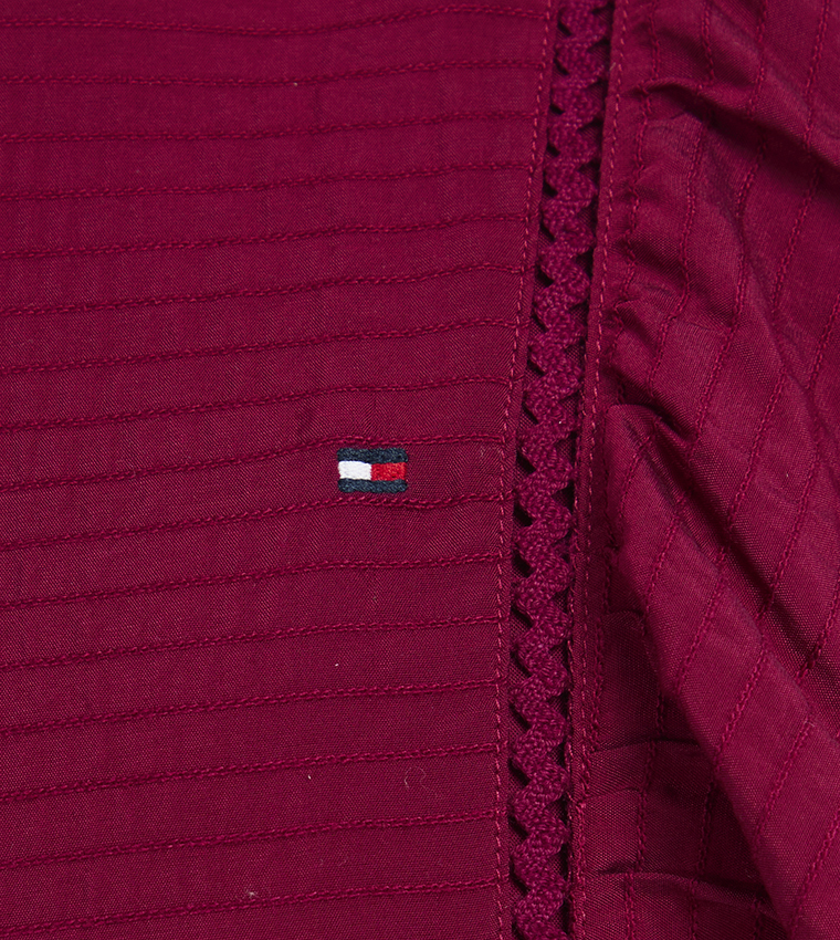 فستان مكشكش كم طويل بقصة A