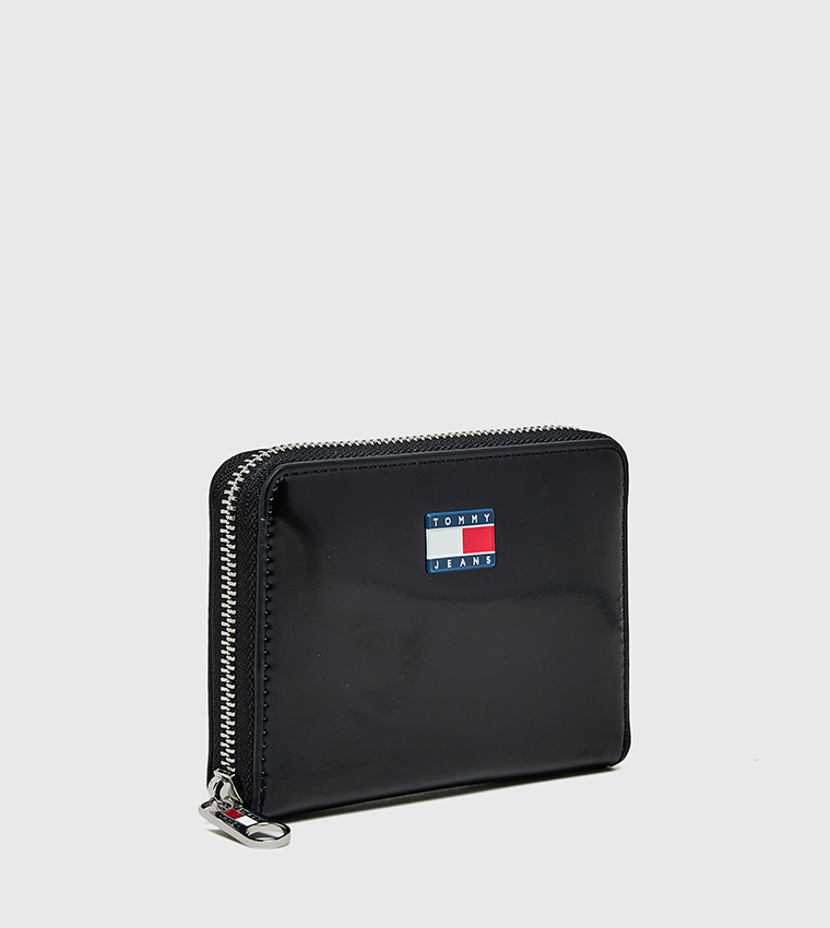 Label Detail Zip Around Wallet