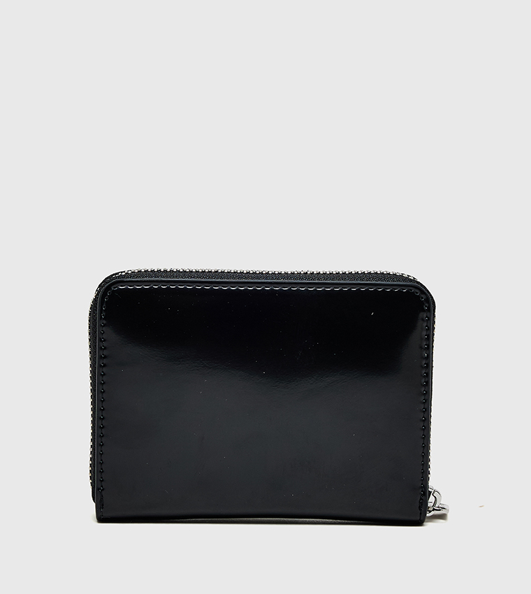 Label Detail Zip Around Wallet