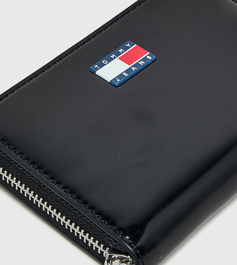 Label Detail Zip Around Wallet