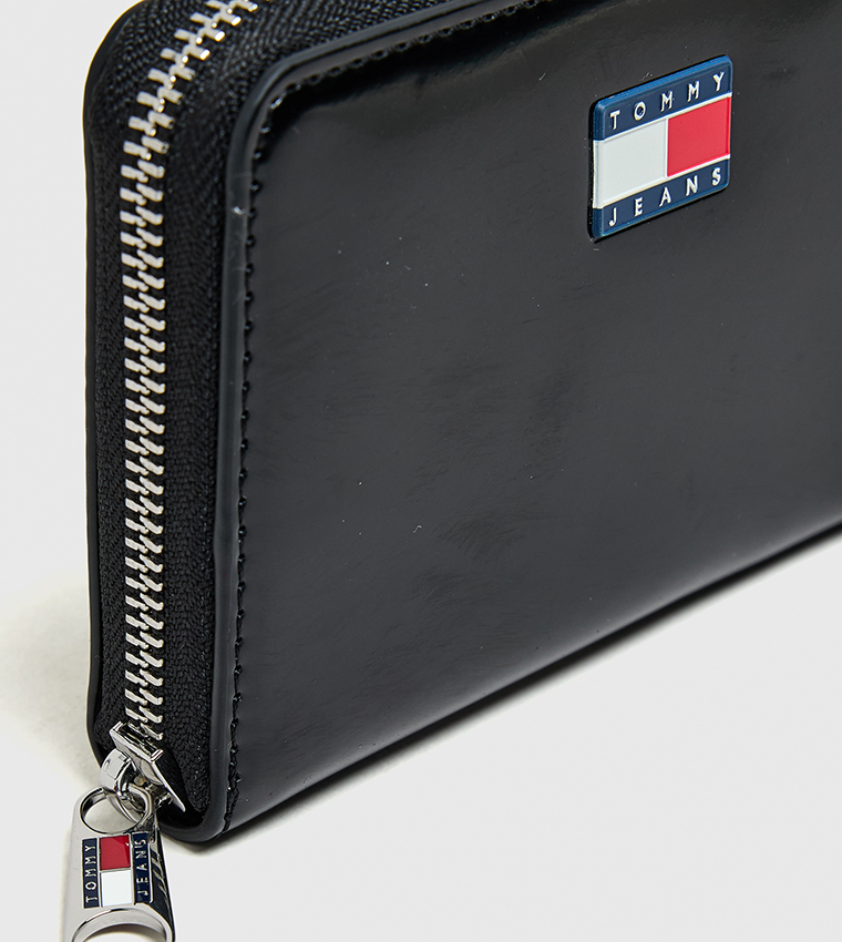 Label Detail Zip Around Wallet