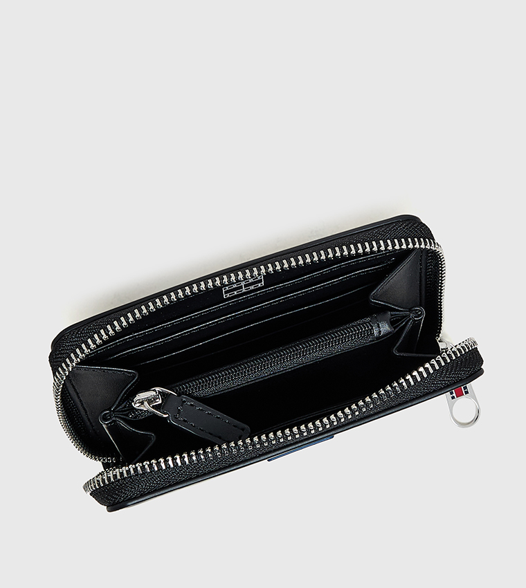 Label Detail Zip Around Wallet