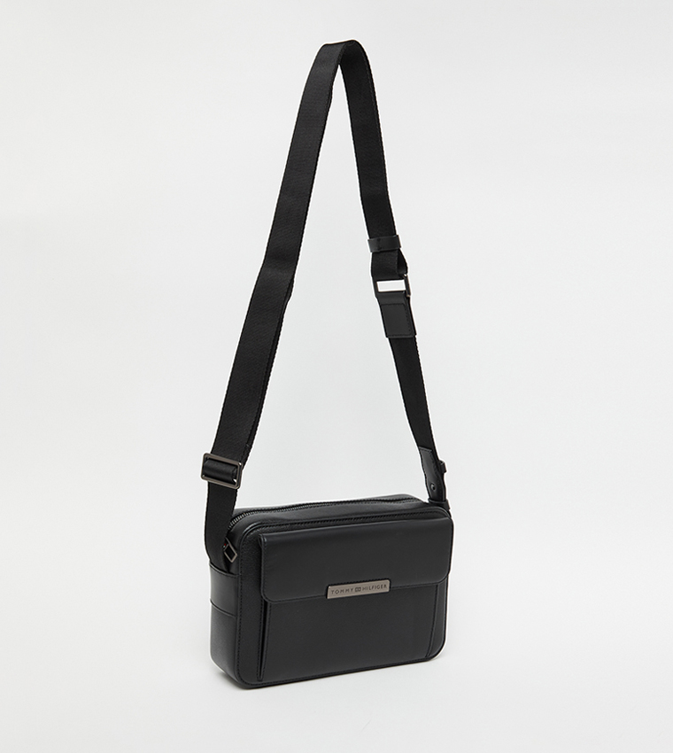 Logo Detail Leather Crossbody Bag