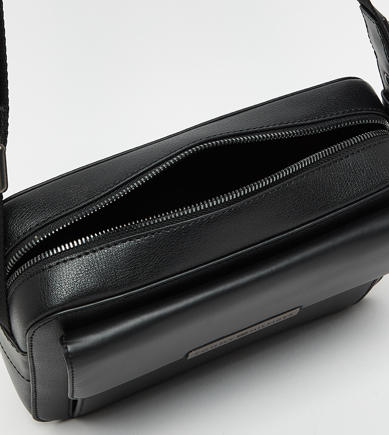 Logo Detail Leather Crossbody Bag