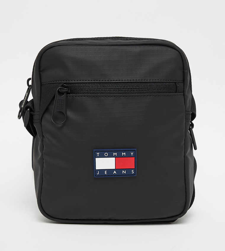 Flag Detail Zippered Reporter Bag