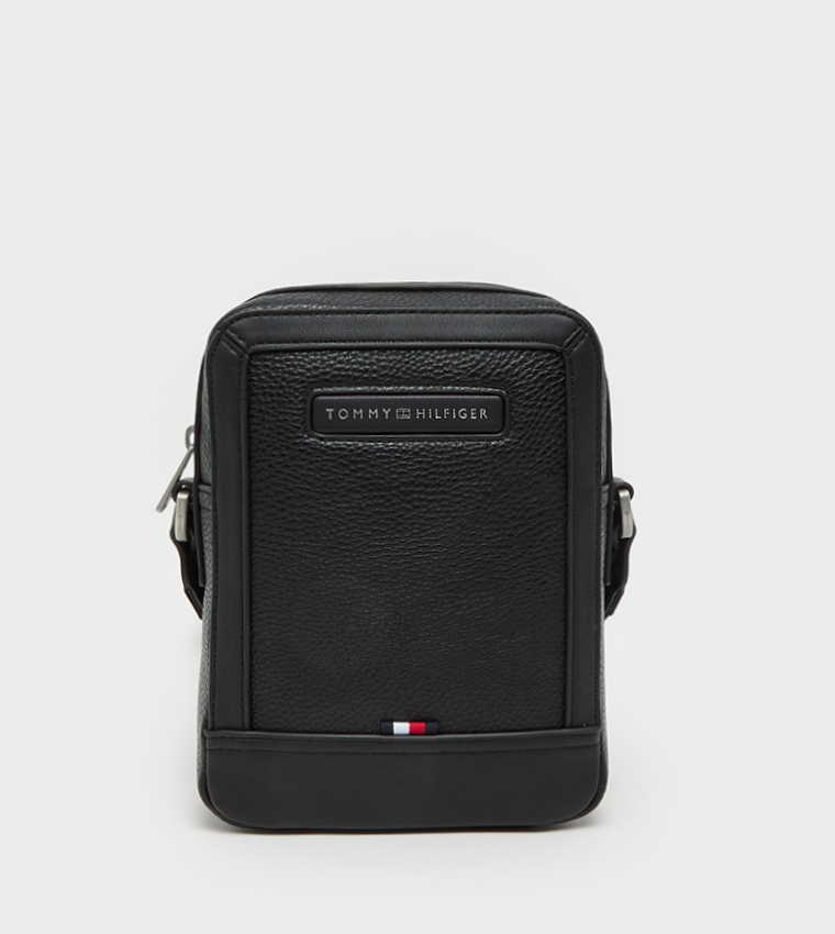 Textured Zippered Reporter Bag