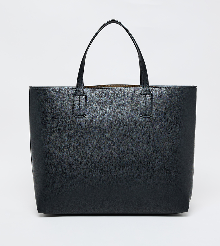 Textured Tote Bag with Coin Pouch