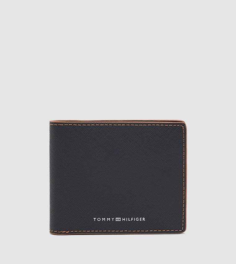 Logo Detail Textured Bi-Fold Wallet