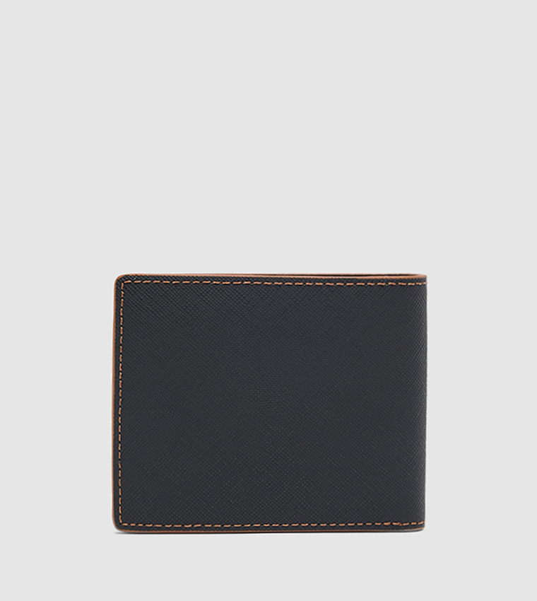 Logo Detail Textured Bi-Fold Wallet