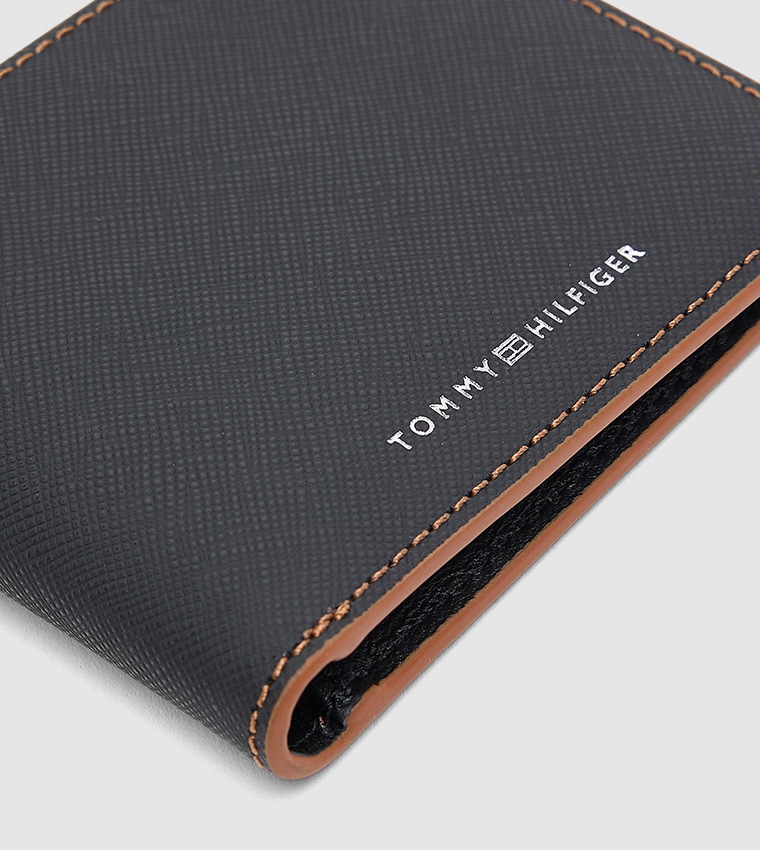 Logo Detail Textured Bi-Fold Wallet