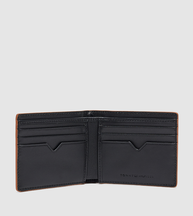 Logo Detail Textured Bi-Fold Wallet