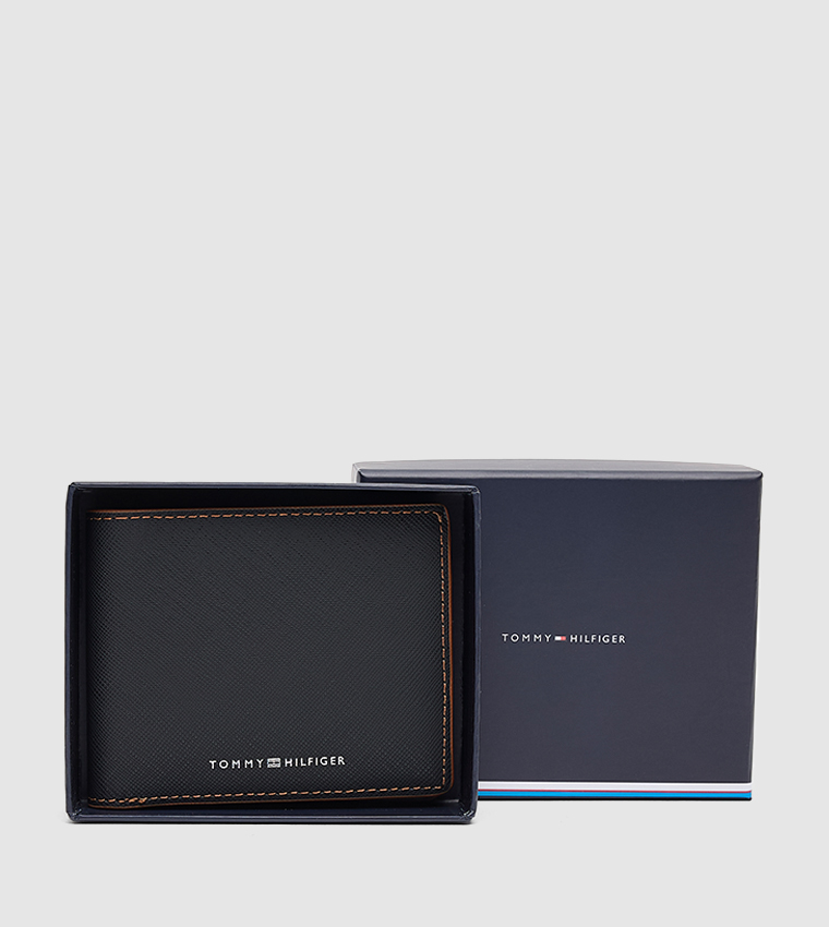 Logo Detail Textured Bi-Fold Wallet