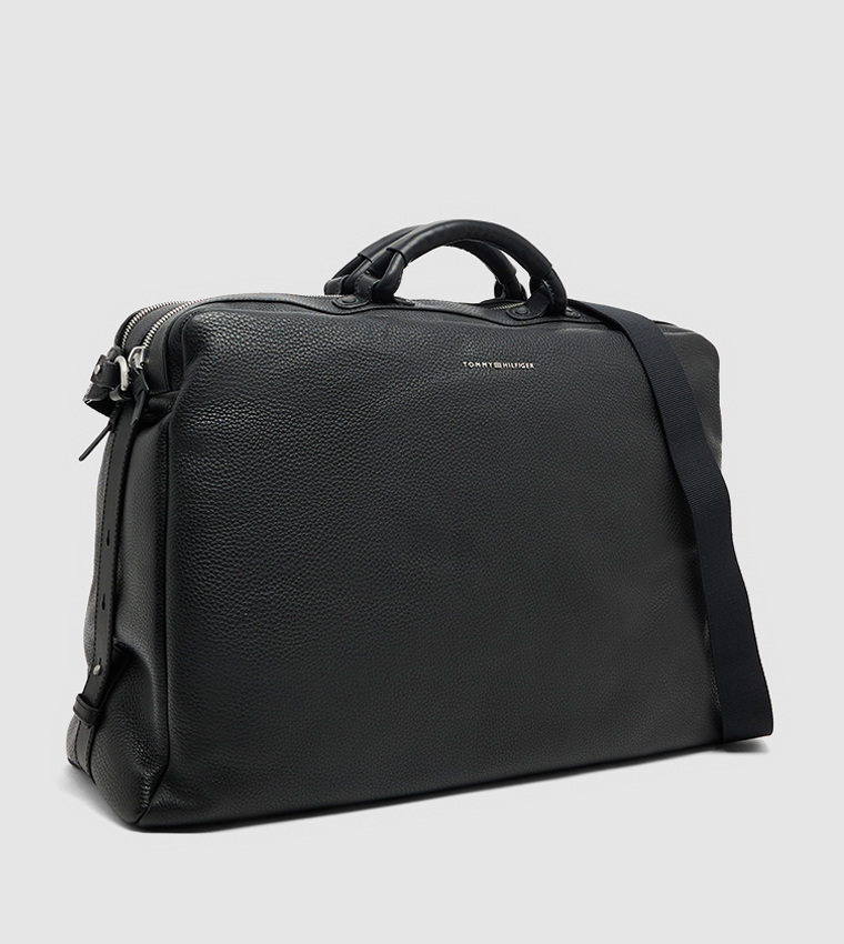 Logo Detail Leather Laptop Bag