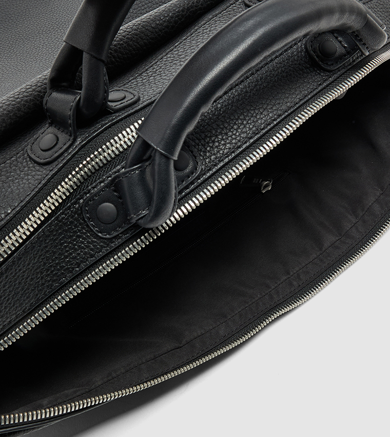 Logo Detail Leather Laptop Bag